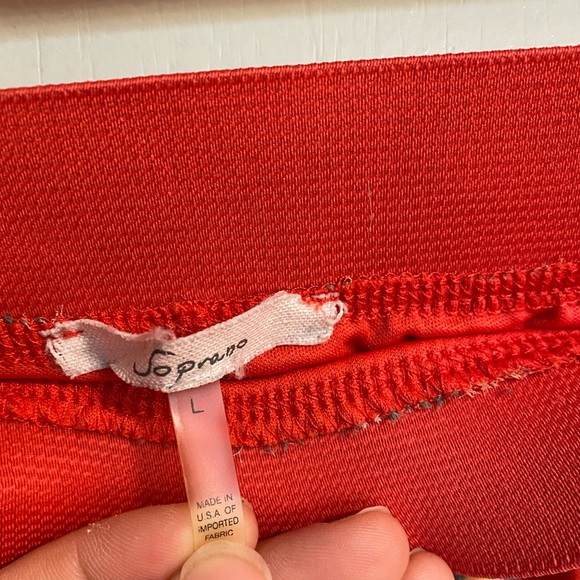 Soprano Nordstrom Pleated Red with Blue Floral Pleated Midi Skirt - Size Large - Picture 10 of 11